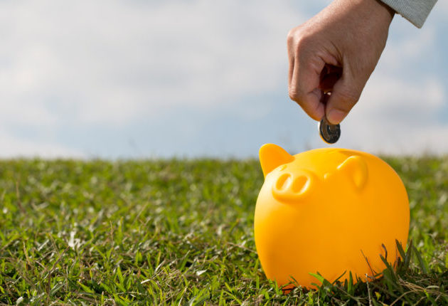 Savings yellow pig – Stock Image